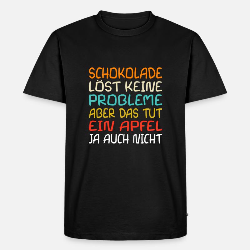 Schokolade Spruch Fun Kinderschrift - Männer Premium Bio T-Shirt - Schwarz
