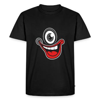 Visage rieur, joie de vivre, s’amuser - T-shirt Premium bio Homme - noir - Devant - Nico (187cm)