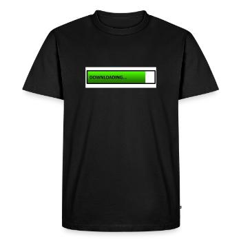 downloading - Men's Premium Organic T-Shirt - black - Front - Nico (187cm)