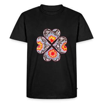 Trèfle 4 Coeurs E 33 - T-shirt Premium bio Homme - noir - Devant - Nico (187cm)