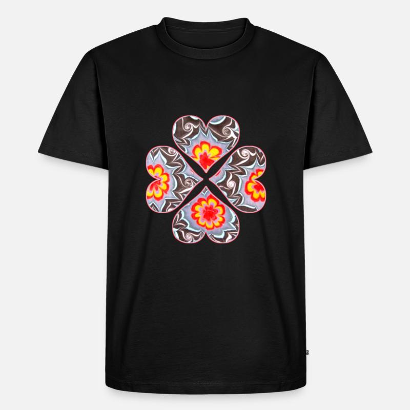 Trèfle 4 Coeurs E 33 - T-shirt Premium bio Homme - noir