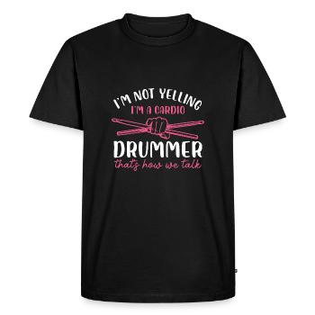Drummer Cardio Humor Design - Men's Premium Organic T-Shirt - black - Front - Nico (187cm)