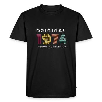 Original 1974 Vintage Rétro Cadeau d’anniversaire - T-shirt Premium bio Homme - noir - Devant - Nico (187cm)