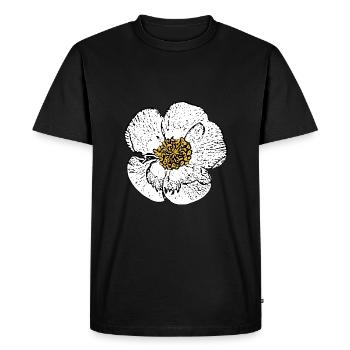 Fleur blanche blanc Floral cadeau fête des mères maman - T-shirt Premium bio Homme - noir - Devant - Nico (187cm)