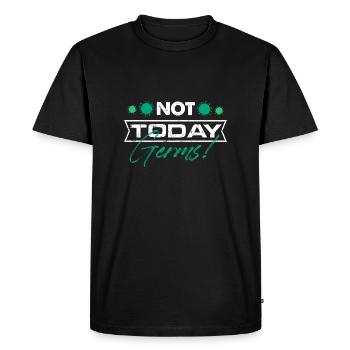 Pas aujourd’hui Germes Germophobie Désinfectant - T-shirt Premium bio Homme - noir - Devant - Nico (187cm)