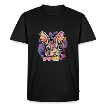 Radiant Rabbit - the work of art - Men's Premium Organic T-Shirt - black - Front - Nico (187cm)