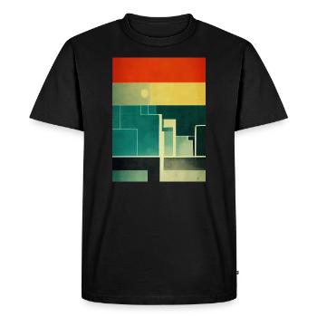 Bauhaus - illustration inspired by architecture - Men's Premium Organic T-Shirt - black - Front - Nico (187cm)