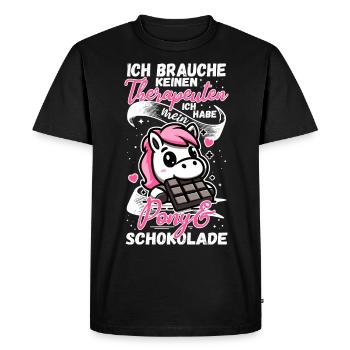 Drôle de cheval disant thérapeute poney - T-shirt Premium bio Homme - noir - Devant - Nico (187cm)
