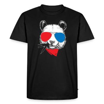 cool panda cadeau ours nature animal mignon - T-shirt Premium bio Homme - noir - Devant - Nico (187cm)