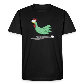 poulet - T-shirt Premium bio Homme - noir - Devant - Nico (187cm)
