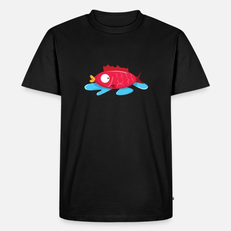 Fisch ohne wasser - Männer Premium Bio T-Shirt - Schwarz
