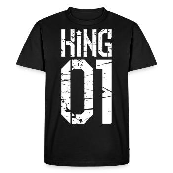 117 King 01 - T-shirt Premium bio Homme - noir - Devant - Nico (187cm)