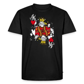Heart King Playing Card Halloween Costume - Men's Premium Organic T-Shirt - black - Front - Nico (187cm)