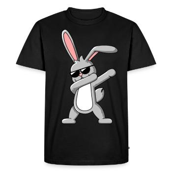 Dabbing Rabbit - Funny Dab Dance Easter Design - Men's Premium Organic T-Shirt - black - Front - Nico (187cm)