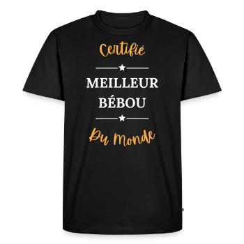 Certifié meilleur bébou du monde - T-shirt Premium bio Homme - noir - Devant - Nico (187cm)