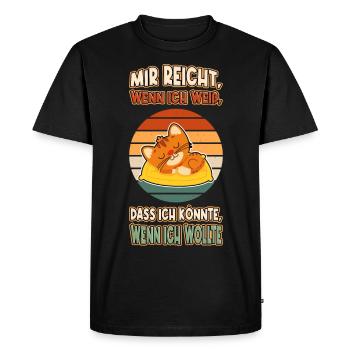 Chat Chill Lazy Fatigué Apathique Disant Drôle - T-shirt Premium bio Homme - noir - Devant - Nico (187cm)