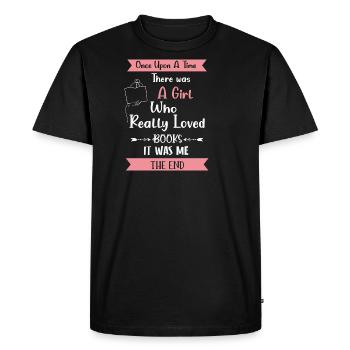 My Book smells Better than your Tablet - Men's Premium Organic T-Shirt - black - Front - Nico (187cm)