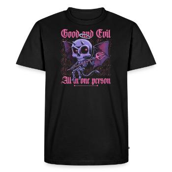 Good and evil - Men's Premium Organic T-Shirt - black - Front - Nico (187cm)