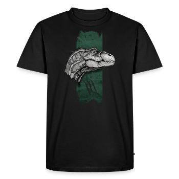 Élégance ancienne : Majesté du vélociraptor - T-shirt Premium bio Homme - noir - Devant - Nico (187cm)