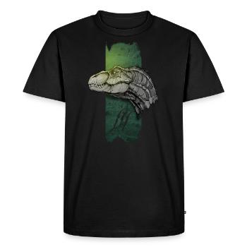 Poursuite rapide : Vélociraptor en mouvement - T-shirt Premium bio Homme - noir - Devant - Nico (187cm)