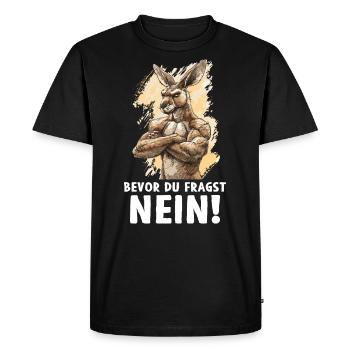 Kangourou marsupial kangourou avant de demander non - T-shirt Premium bio Homme - noir - Devant - Nico (187cm)