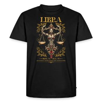 Libra Zodiac Sign - Balanced and Harmonious Design - Men's Premium Organic T-Shirt - black - Front - Nico (187cm)