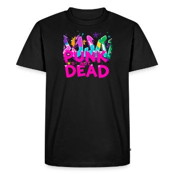 Le punk n’est pas mort ,lettres ,graffiti,typo - T-shirt Premium bio Homme - noir - Devant - Nico (187cm)