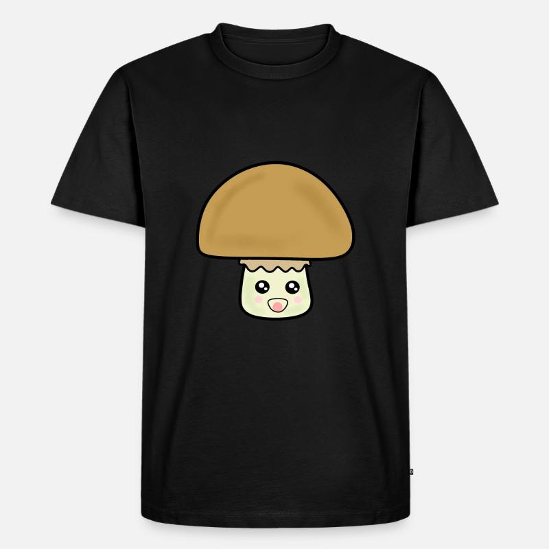Champignon champignon mignon avec visage - T-shirt Premium bio Homme - noir