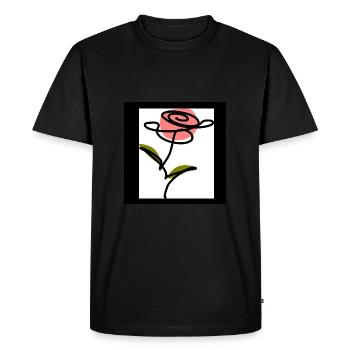 one Line Art Line Drawing Flower Flowers Plants - Men's Premium Organic T-Shirt - black - Front - Nico (187cm)
