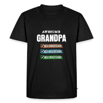 Grandpa Best Angler Baker Buddy Buddy - Men's Premium Organic T-Shirt - black - Front - Nico (187cm)