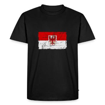 Brandenburg Flagge - Männer Premium Bio T-Shirt - Schwarz - Vorne - Nico (187cm)