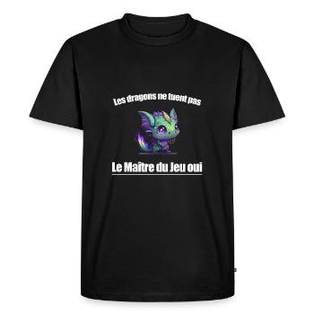 jdr maitre du jeu1 - T-shirt Premium bio Homme - noir - Devant - Nico (187cm)