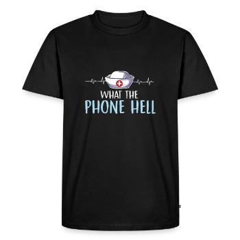What the phone hell Design for a receptionist - Men's Premium Organic T-Shirt - black - Front - Nico (187cm)