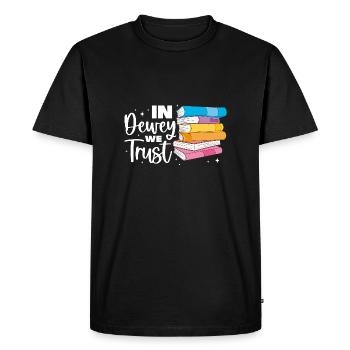 Dans Dewey Nous faisons confiance à l’assistant de bibliothèque - T-shirt Premium bio Homme - noir - Devant - Nico (187cm)