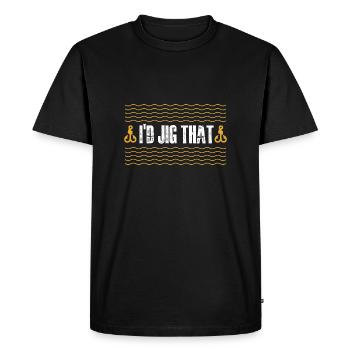 Je ne peux pas C’est la saison du doré jaune - T-shirt Premium bio Homme - noir - Devant - Nico (187cm)