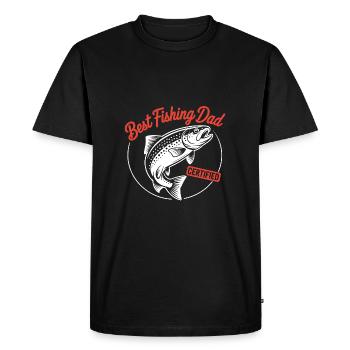 Best fishing dad Dad is the best angler - Men's Premium Organic T-Shirt - black - Front - Nico (187cm)
