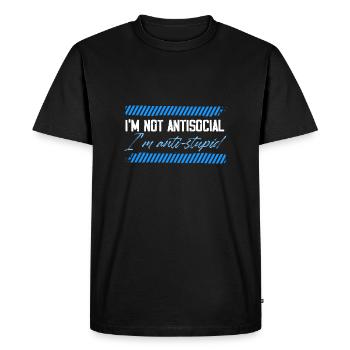 Je ne suis pas antisocial Je suis antistupide Design - T-shirt Premium bio Homme - noir - Devant - Nico (187cm)