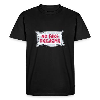 Pas de faux orgasmes Rencontres - T-shirt Premium bio Homme - noir - Devant - Nico (187cm)