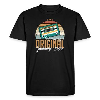 The Legends were born in January 1962 Geschen - Men's Premium Organic T-Shirt - black - Front - Nico (187cm)