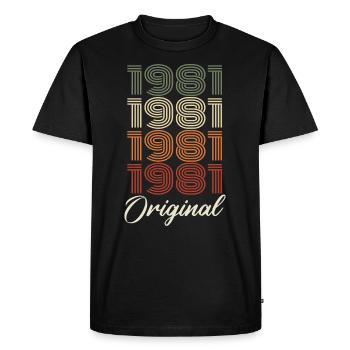 1981 Cadeau D'anniversaire Vintage Original 1981 - T-shirt Premium bio Homme - noir - Devant - Nico (187cm)