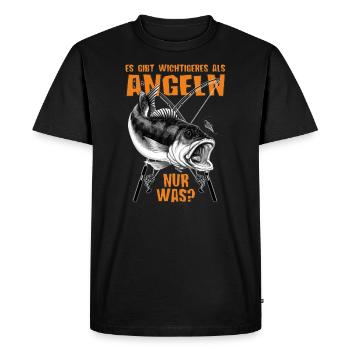 Pour les pêcheurs - Il y a des choses plus importantes que la pêche - T-shirt Premium bio Homme - noir - Devant - Nico (187cm)