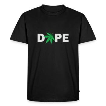 D0pe avec Feuille de Cannabis Marijuana Cannabis Weed - T-shirt Premium bio Homme - noir - Devant - Nico (187cm)