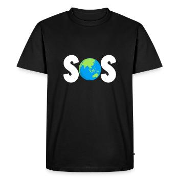 sos Design pour un amoureux de l’écologie - T-shirt Premium bio Homme - noir - Devant - Nico (187cm)
