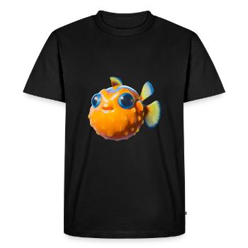 Poisson-globe sucré - T-shirt Premium bio Homme - noir - Devant - Nico (187cm)
