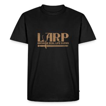 Larp parce que la vraie vie est nulle - T-shirt Premium bio Homme - noir - Devant - Nico (187cm)