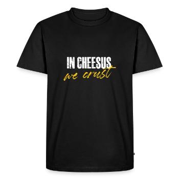 in cheesus we crust Design pour un amateur de fromage - T-shirt Premium bio Homme - noir - Devant - Nico (187cm)