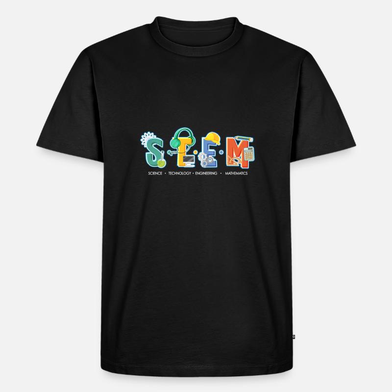 Science Technology Engineering Mathematics STEM - Männer Premium Bio T-Shirt - Schwarz