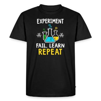 Expérience échouent apprendre répétition - T-shirt Premium bio Homme - noir - Devant - Nico (187cm)