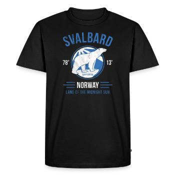Ours polaire du Svalbard - Soleil de minuit en Norvège - T-shirt Premium bio Homme - noir - Devant - Nico (187cm)