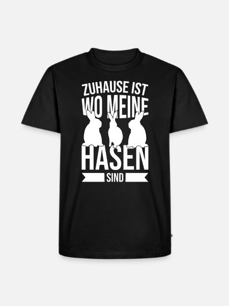 Zuhause bei meinen Hasen - Männer Premium Bio T-Shirt - Schwarz